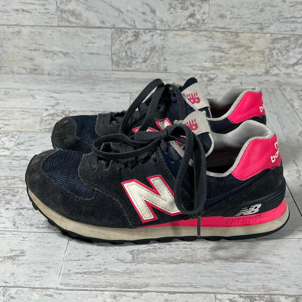 New Balance Athletic Shoes Womens Size 6.5 Navy Blue Pink Trainers‎ WL574CPN